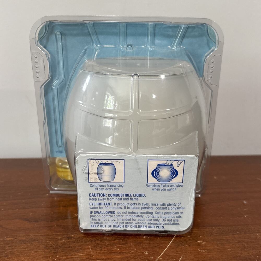2007 Rare Glade Wisp Flameless Candle Clean Linen Scent Glass Holder NEW!! Nos - Picture 3 of 6